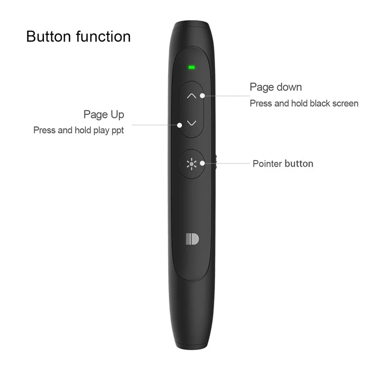 DOOSL DSIT012 Presentation Remote 2.4GHz Wireless Presenter PowerPoint Clicker Control Pointer (CE,RoHS,FCC) - Black