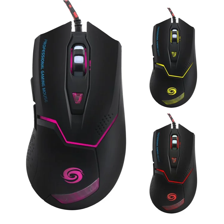 K1020 6-Key Wired Optical Gaming Mouse with Colorful Light
