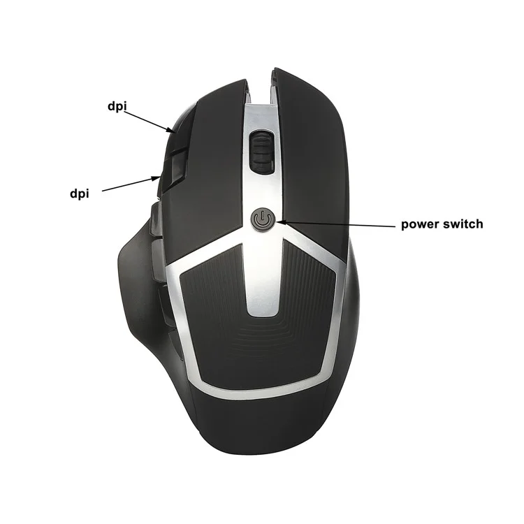 W1005 2.4G Wireless 2400DPI Ergonomic Gaming Mouse with USB Receiver
