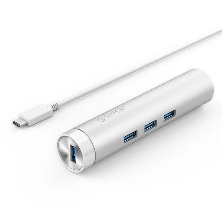 ORICO ARH3L-U3-SV Aluminum Alloy Round USB3.0 Hub with RJ45 Ethernet Port + 3*USB3.0 Port