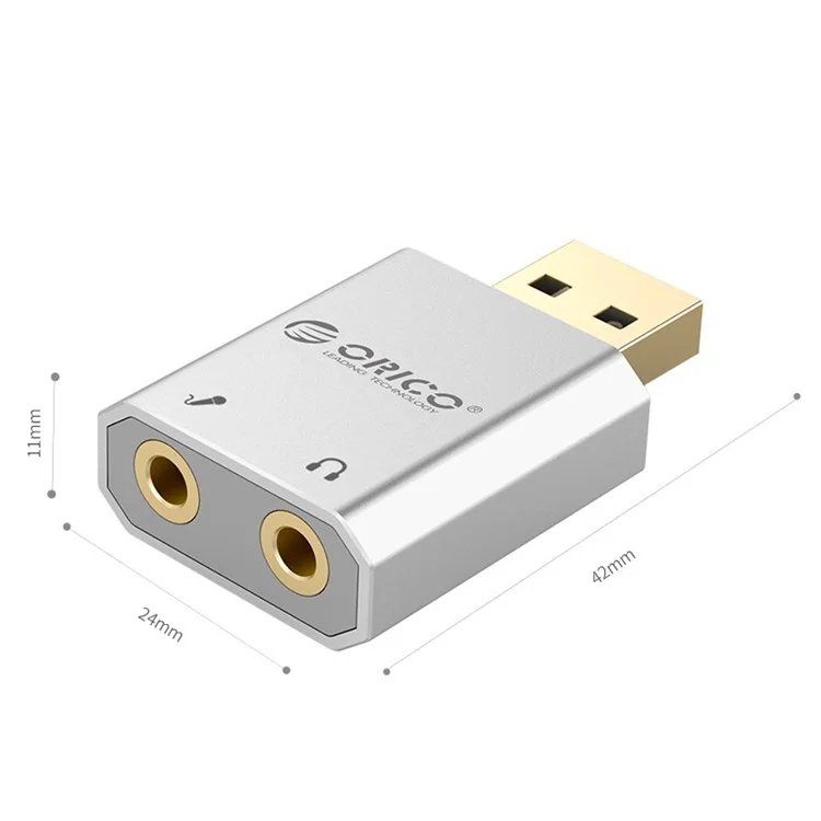 ORICO SK02 USB2.0 External Stereo Sound Card Adapter - Silver Color
