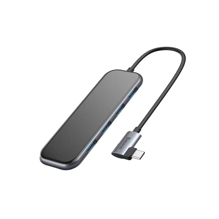 BASEUS Multi-function HUB Type-C to USB3.0*4+PD for Mobile Phone and Computer - Dark Grey