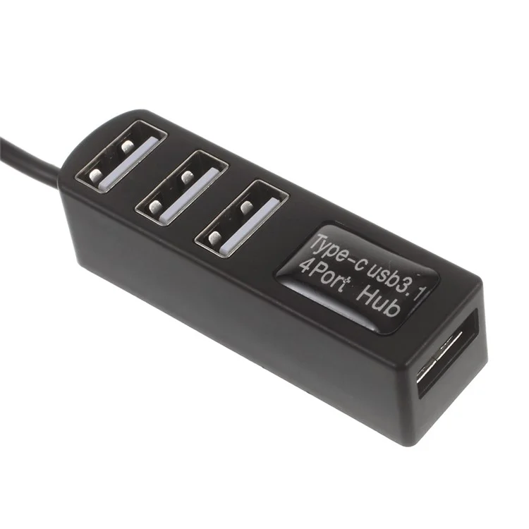 USB 3.1 Tipo-c a 4-puerto Adaptador de Concentración USB 2.0 (P-3101) - Negro