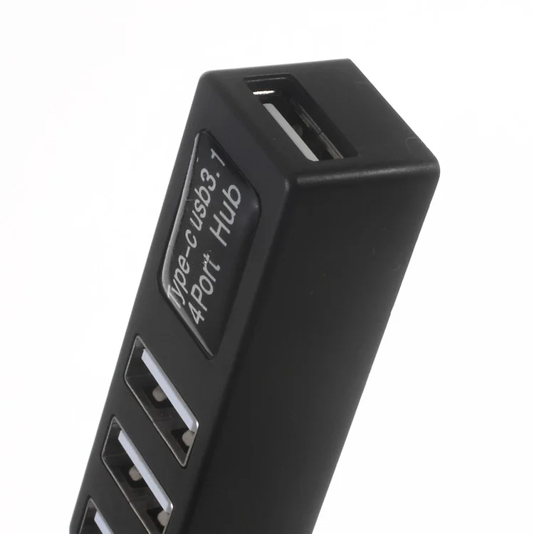 USB 3.1 Type-C to 4-Port USB 2.0 Hub Adapter (P-3101) - Black