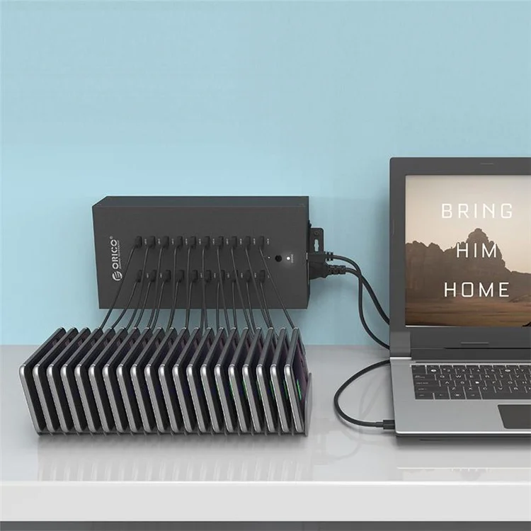 ORICO CE/FCC/RoHS Industrial 150W Charge/Data Mode 20-Port USB2.0 Hub (IH20P) - US Plug