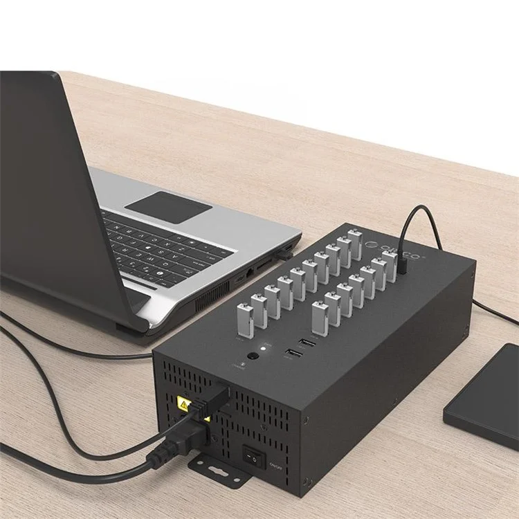 ORICO CE/FCC/RoHS Industrial 150W Charge/Data Mode 20-Port USB2.0 Hub (IH20P) - US Plug