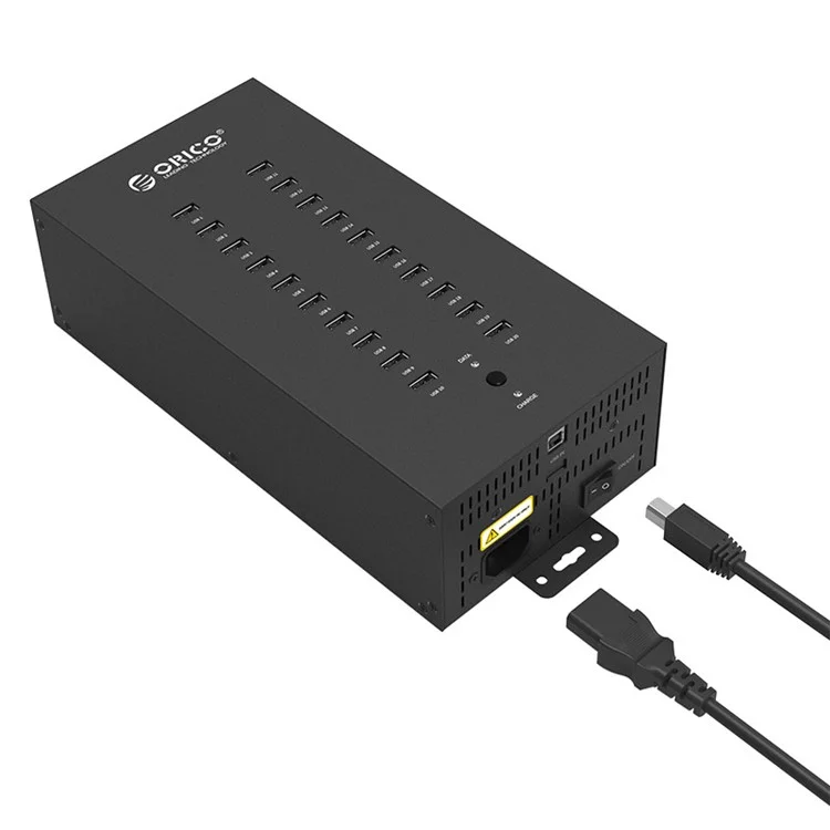ORICO CE/FCC/RoHS Industrial 150W Charge/Data Mode 20-Port USB2.0 Hub (IH20P) - US Plug
