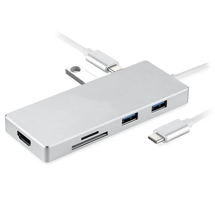 Type-C to HDMI and 3*USB 3.0 HUB and TF / SD Card Reader USB Hub for Macbook Pro PC
