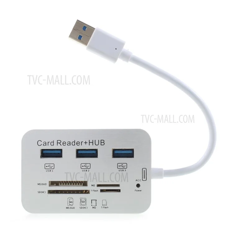 7-in-1 USB to 3-Port USB 3.0 Hub MS/SD/M2/TF/ Card Reader