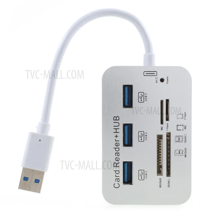 7-в-1 USB до 3-портового USB 3.0 Hub Ms/sd/m2/tf/card Reader