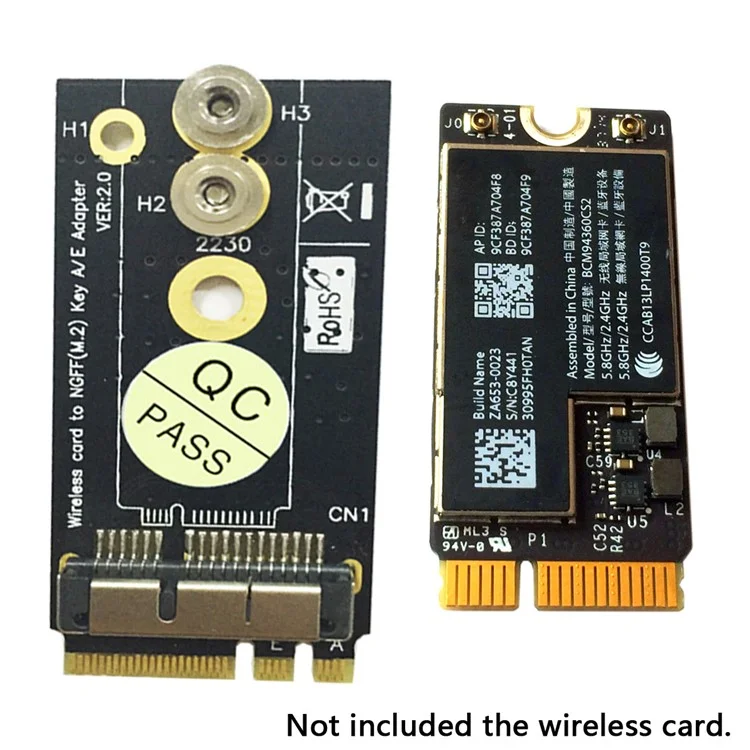 BCM94360CS2 BCM943224PCIEBT2 Wireless Card to NGFF M.2 Key A/E Adapter for Macbook OS