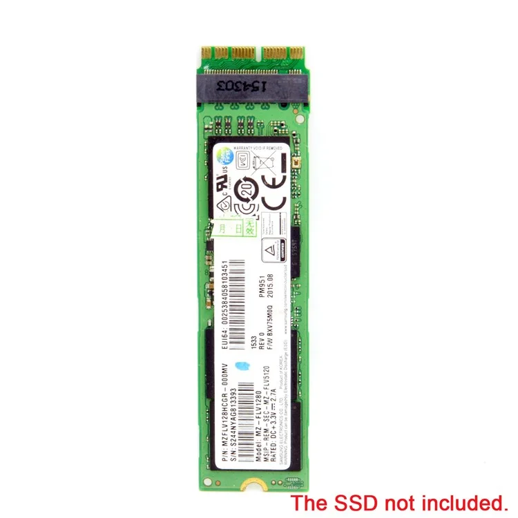 Carte de conversion 12+16 broches 2014 2015 Macbook vers M.2 NGFF M-Key SSD pour A1493 A1502 A1465 A1466
