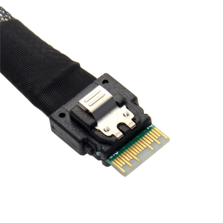 Slim Line SAS 4.0 SFF-8654 4i 38pin Host to 4 SATA 7pin Target Hard Disk Fanout Raid Cable