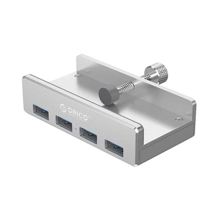 ORICO Aluminum 4 Ports USB 3.0 Clip-type USB Hub for Desktop Laptop, Clip Range 10-32mm (MH4PU)