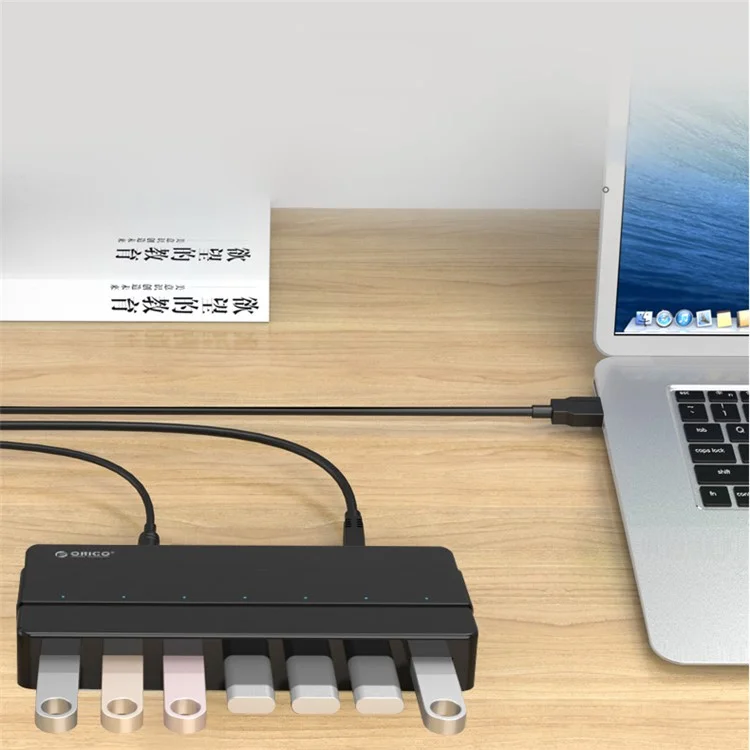 ORICO H7928-U3 High Speed 7 Ports USB 3.0 HUB with 12V/2A Power Adapter - EU Plug
