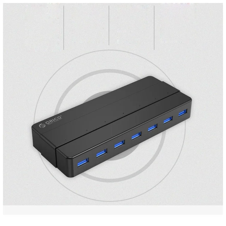 ORICO H7928-U3 High Speed 7 Ports USB 3.0 HUB with 12V/2A Power Adapter - EU Plug