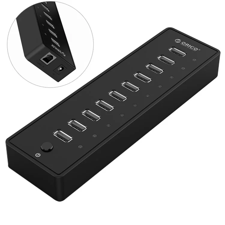 ORICO P10-U2 10-Port USB2.0 480Mbps High Speed ABS Hub - AU Plug
