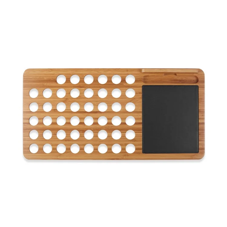 Bamboo 13 Inch Laptop Table Stand Built-in Mouse Pad Cellphone Holder