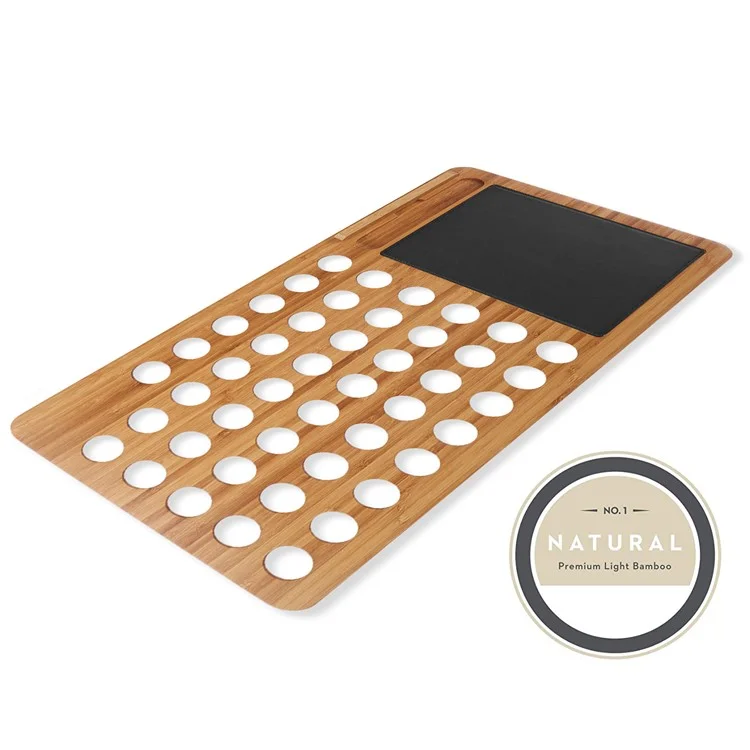 Bamboo 13 Inch Laptop Table Stand Built-in Mouse Pad Cellphone Holder