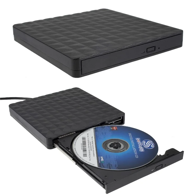 DVD-RW Dell'unità Ottica a Forma Rhombus [con Cavo Porta Usb3.0] Per Notebook / PC / Macbook