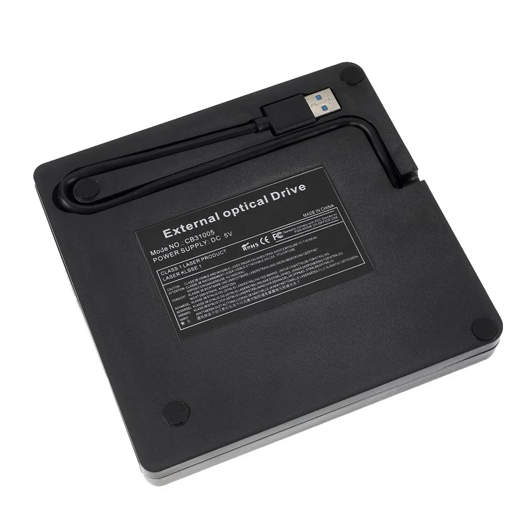 Rhombus Shape External Optical Drive DVD-RW [with USB3.0 Port Cable] for Notebook / PC / Macbook