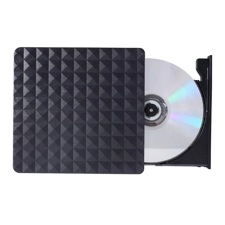 Rhombus Shape External Optical Drive DVD-RW [with USB3.0 Port Cable] for Notebook / PC / Macbook