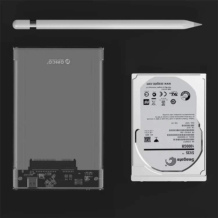 ORICO 2159C3-G2 Transparent 10Gbps Hard Drive Enclosure with Stand for 2.5inch HDD / SSD