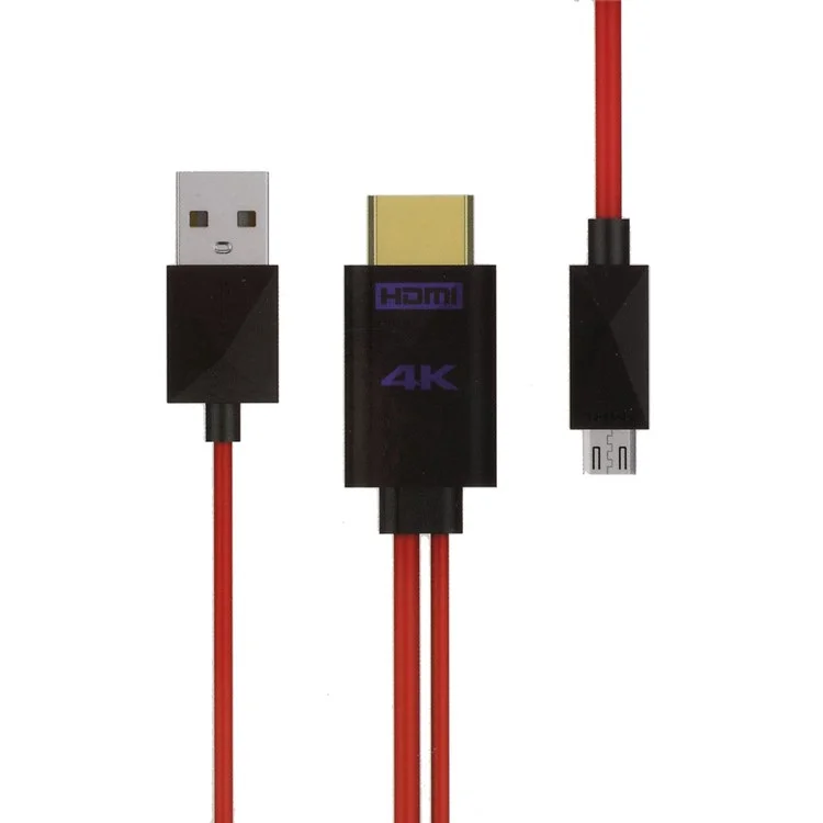 1.8m 11-pin 4K MHL Micro USB to HDMI 4K*2K HD TV Cable Adapter for Samsung Galaxy S3/4/5
