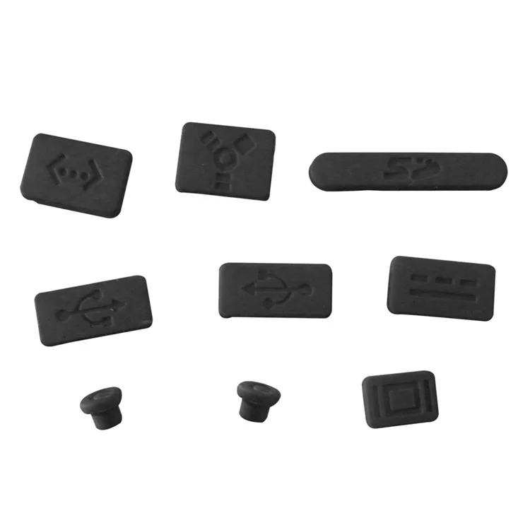 ENKAY 9Pcs/Set Anti-dust Port Plugs for Apple MacBook Pro 13-inch/15-inch - Black