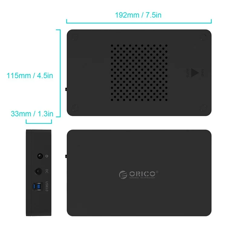 ORICO 3569S3 3,5-Zoll-USB-3.0-auf-SATA-III-Externes-Festplattengehäuse für 3,5-Zoll-Festplatten - EU-Stecker