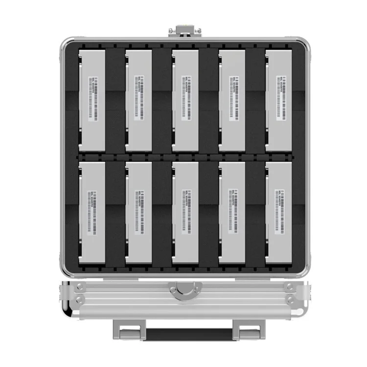 ORICO 10-Bay 3.5 Inch Aluminum Hard Drive Protection Box (BSC35-10) - Silver Color