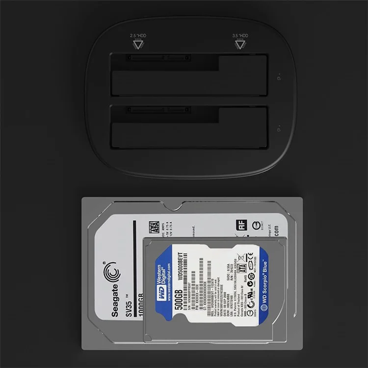 Oropo USB 3.0 SATA Caixa de Gabinete da Estação de Disco Rígido de Dual Bay Para 2,5 "/3,5" SDD HDD Com Função de Clone Offline (6228US3-C) - Plugue da ue