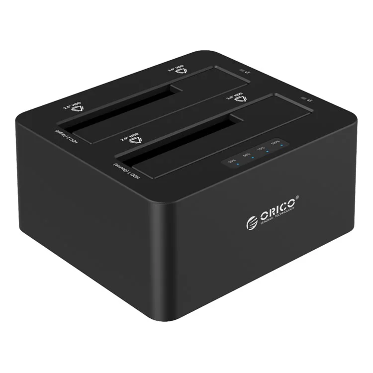 ORICO 2-bay USB3.0 Dock Dock Station Para 2.5 / HDD de 3.5 Pulgadas / SSD Con Función Clon (6629US3-C) - Enchufe Del Reino Unido