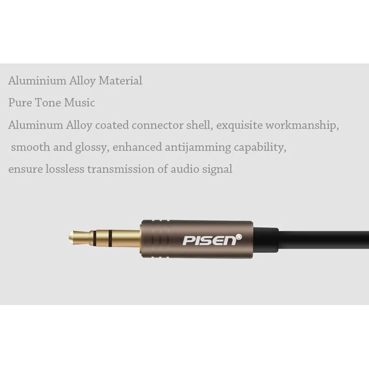 1.5M PISEN 3.5mm Male to Male Stereo Audio Cable - Black