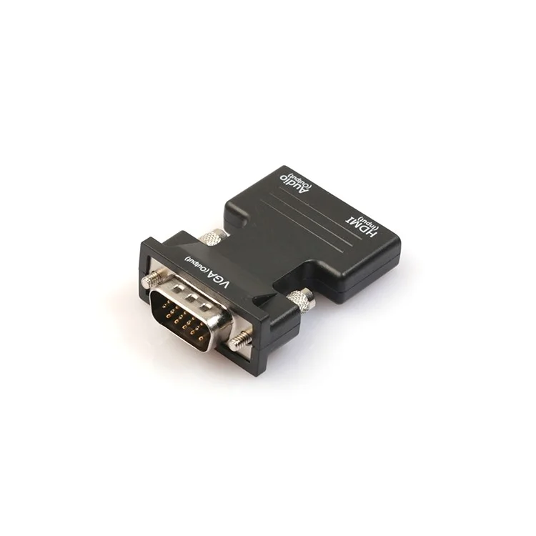 Gold Color-Plated HDMI Female to VGA Male Adapter Video Converter - Black