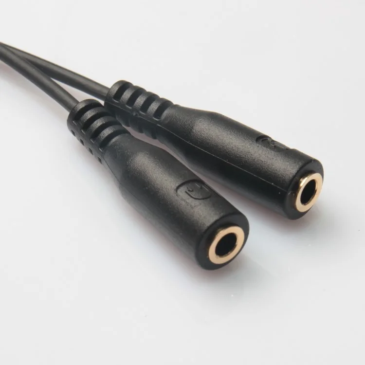 3,5-mm-Stereo-Audio-Stecker männlich auf 2 Kopfhörer / Mikrofon-Buchsen Kabel-Adapter