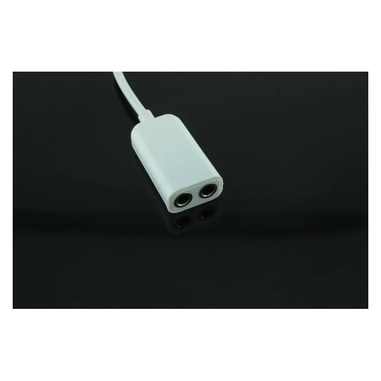 Câble adaptateur audio pour casque d'écoute et écouteurs avec double port 3,5 mm Mâle vers Femelle - Blanc
