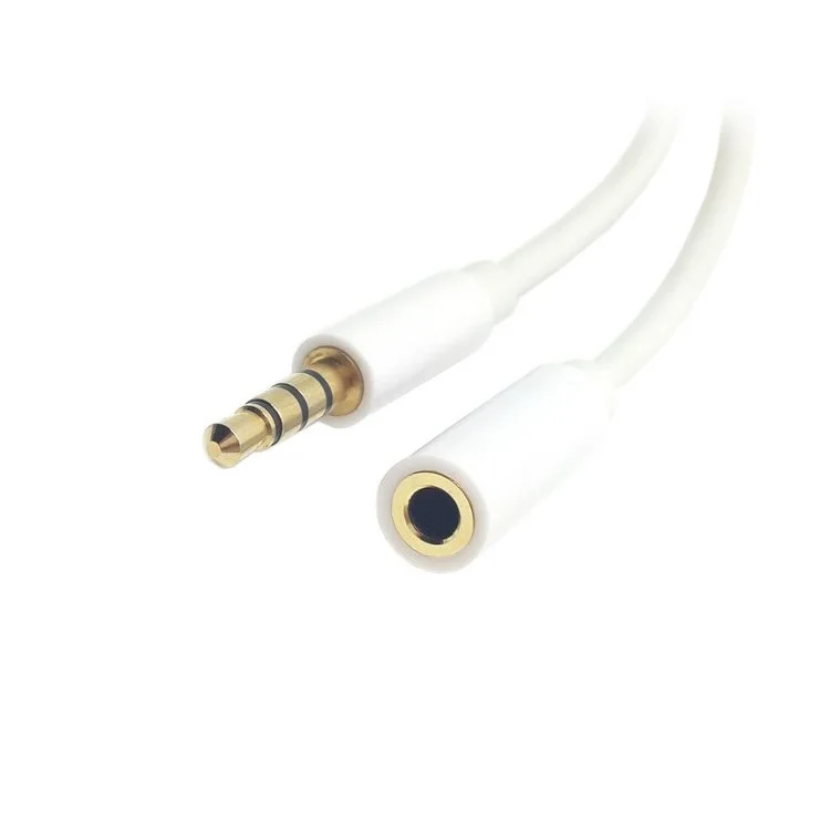 1M 3.5mm Male to Female Extension Audio Cable - White