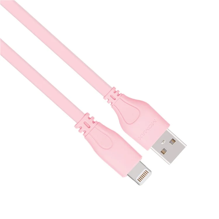 MOMAX MFI Certified Lightning 8-Pin Flat Noodle USB Data Charging Cable for iPhone/iPad/iPod 2M - Pink