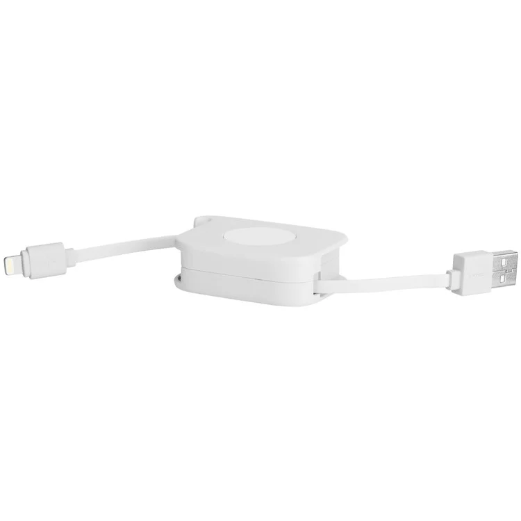 MOMAX 0.8M Easy Link Retractable MFI Lightning 8pin USB Cable for iPhone 7/7 Plus etc. - White