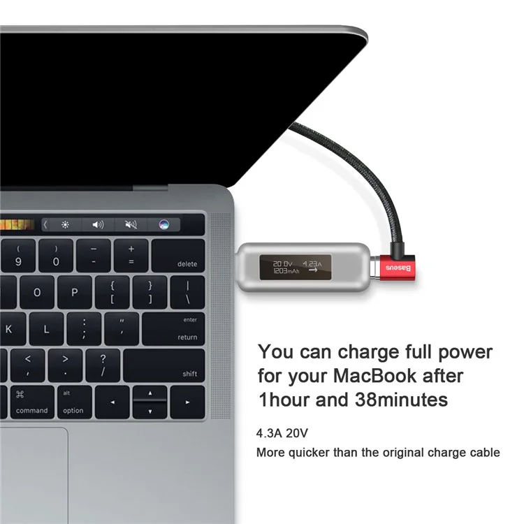 BASEUS Type-C Magnet Charging Cable (Side Insert) 1.5M - Red