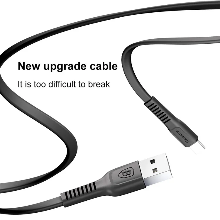 BASEUS Tough Series 2A USB Cable Type-C Data Sync Charge for Galaxy A7 (2017), etc. (1m) - Black