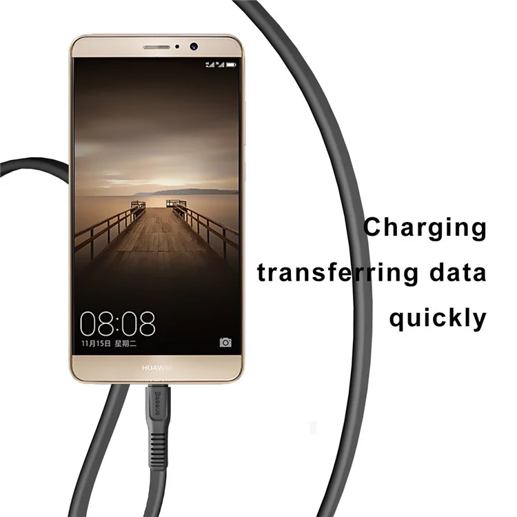BASEUS Tough Series 2A USB Cable Type-C Data Sync Charge for Galaxy A7 (2017), etc. (1m) - Black