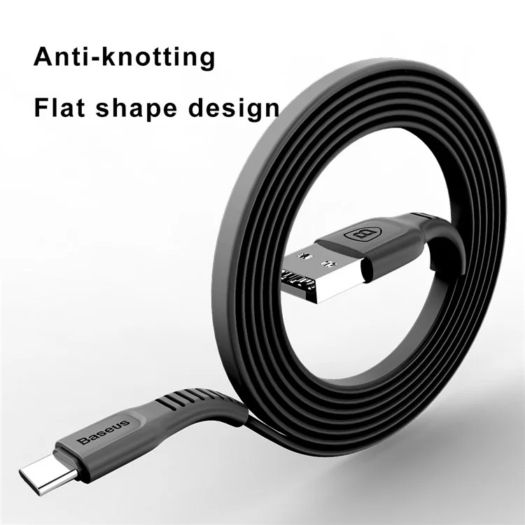 BASEUS Tough Series 2A USB Cable Type-C Data Sync Charge for Galaxy A7 (2017), etc. (1m) - Black