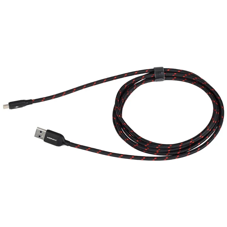 MOMAX Woven Pattern USB Type-C Cable Data Sync Charging Cable for Samsung HTC LG Huawei - Black