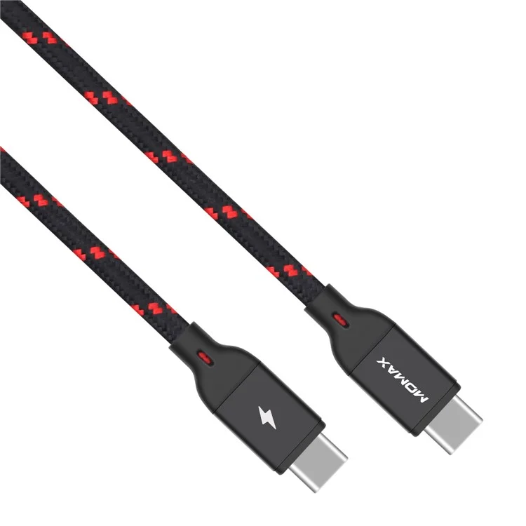 MOMAX Woven Pattern Type-C USB-C to USB-C Data Sync Charging Cable for Samsung HTC LG Huawei - Black