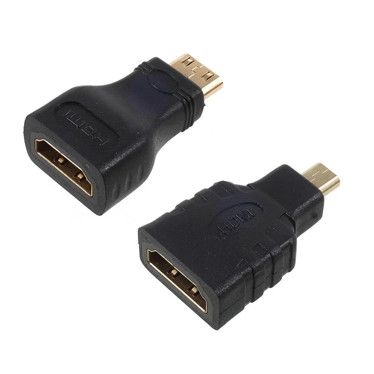 Micro HDMI Converter / Mini HDMI Converter to HDMI Cable Adapter Converter for PS3 DVD HDTV 1080P - Black