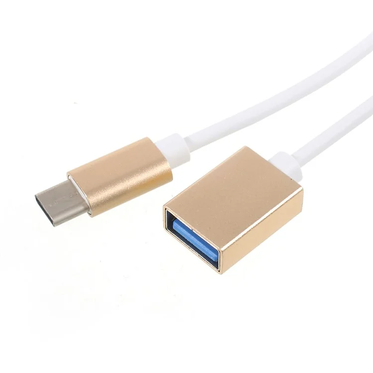 Type-C Male to Type-C Male + USB 3.0 Female OTG Cable Adapter for Samsung Note 8, MacBook etc.