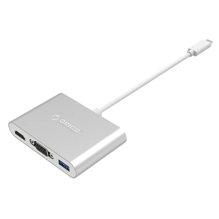 ORICO Aluminum Hub with Type-C to VGA/HDMI Converter (RCHV) - Silver Color