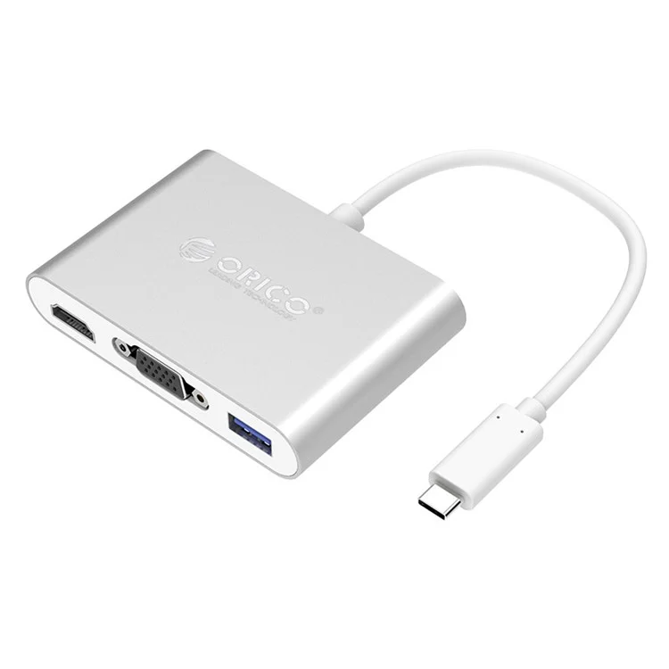 ORICO Aluminum Hub with Type-C to VGA/HDMI Converter (RCHV) - Silver Color